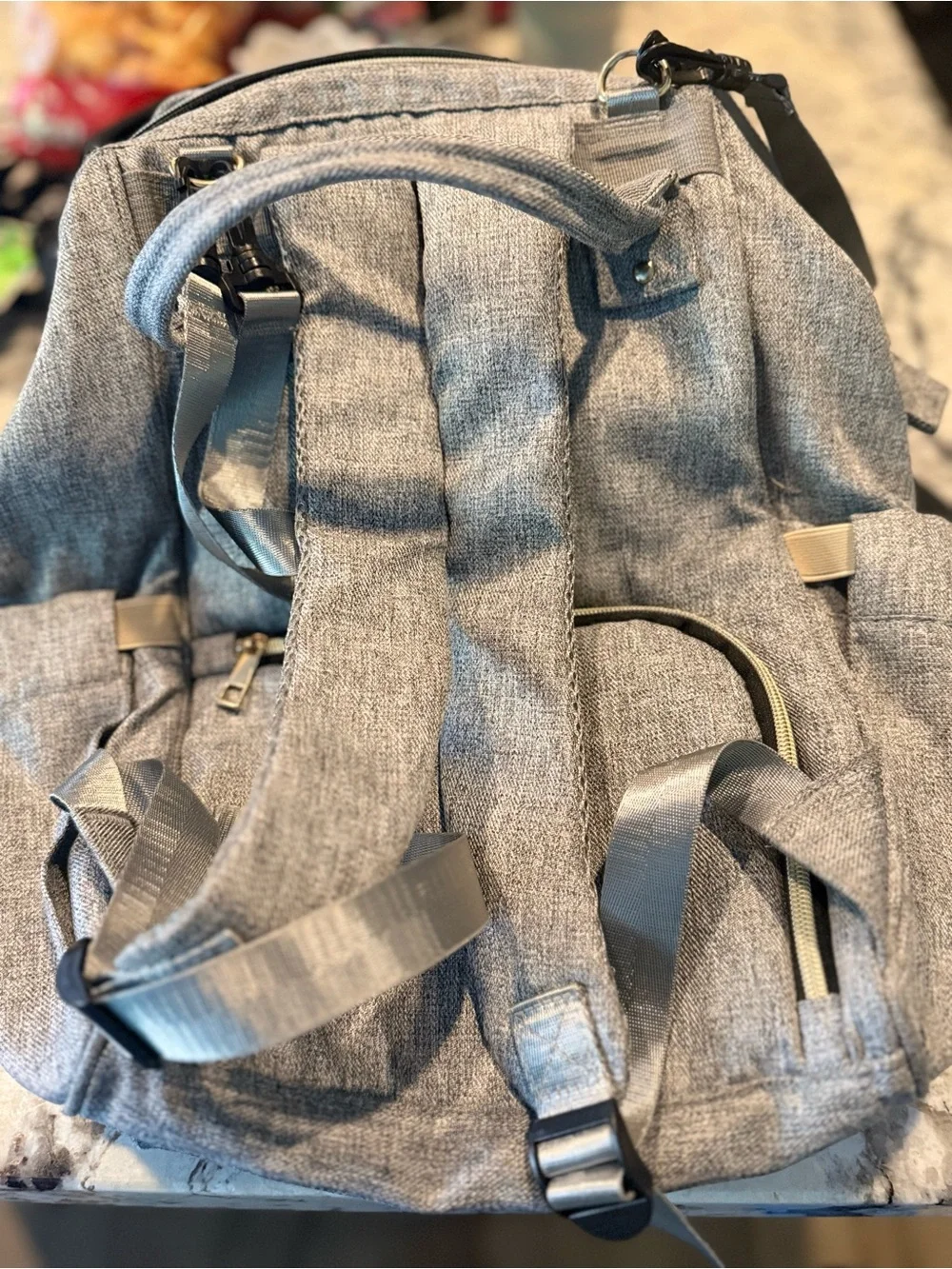 MOKALOO Gray Diaper Bag Backpack Baby Travel Bottle Pocket Organizer